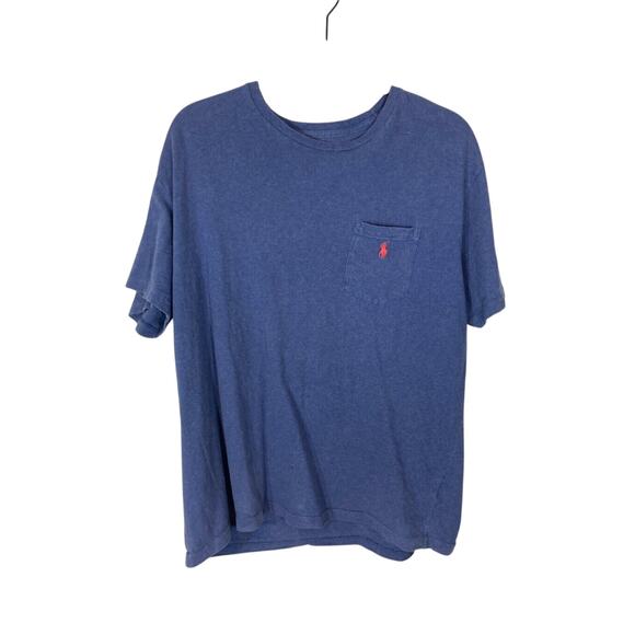 Polo Ralph Lauren Y2K Blue Logo Old Money Quiet Luxury Basic PreppyTee - Picture 1 of 4